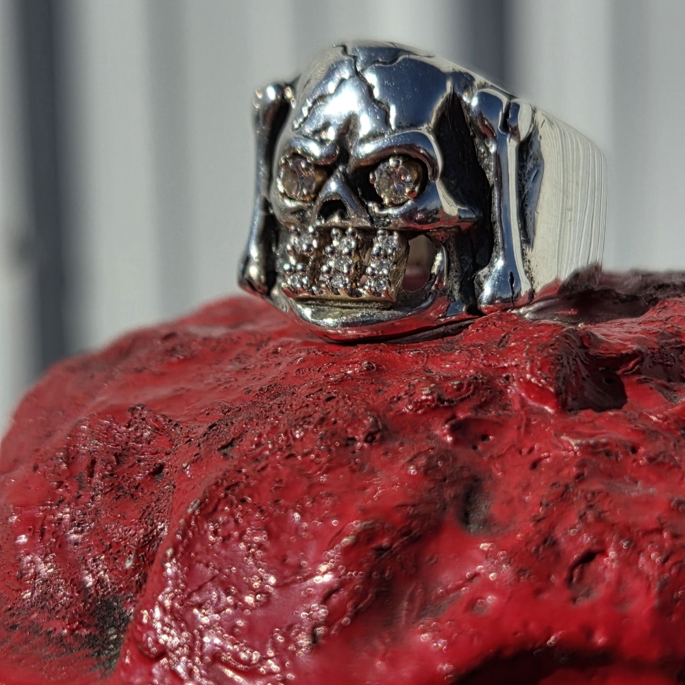 Diamond Skull Ring